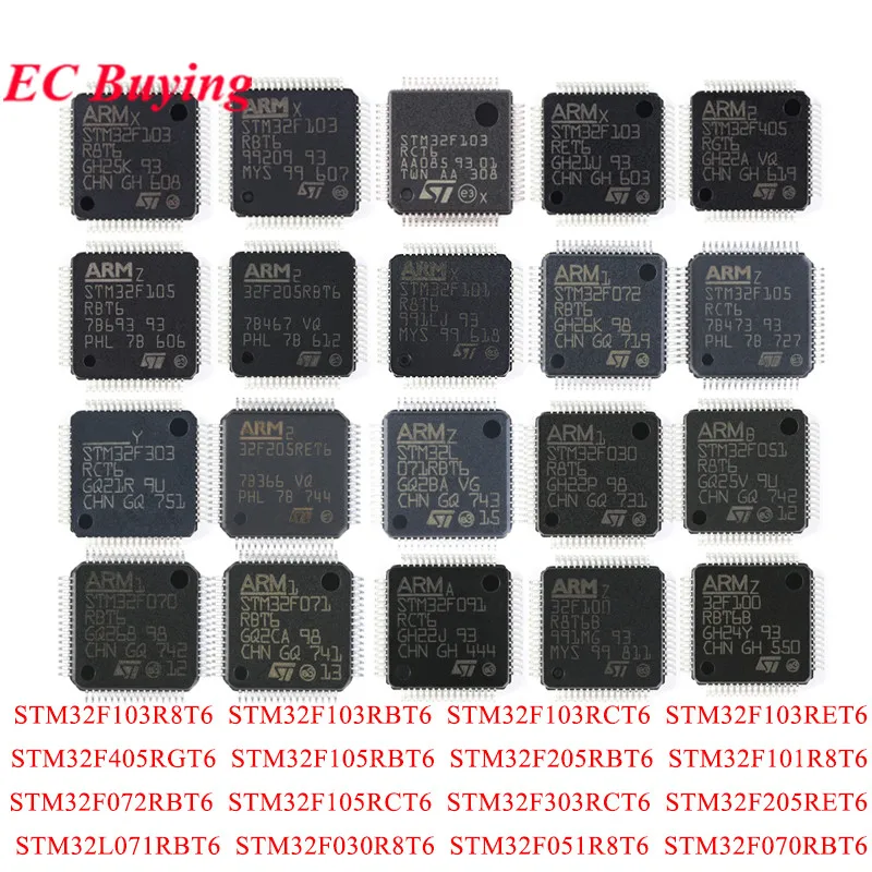 5Pcs/1pc STM32F103RCT6 STM32F405RGT6 STM32F103R8T6 STM32F103RBT6 STM32F103RET6 STM32F105RCT6 STM32F101R8T6 STM32F030R8T ARM Chip