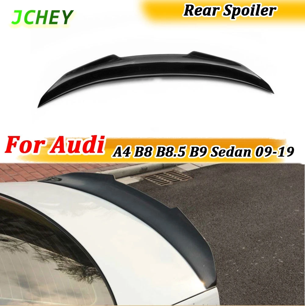 

Carbon Fiber For Audi A4 B8 B8.5 B9 Sedan 4 Door 2009-2019 PSM Style Rear Boot Spoiler FRP Prime Lip Duck Wings Trim Covers