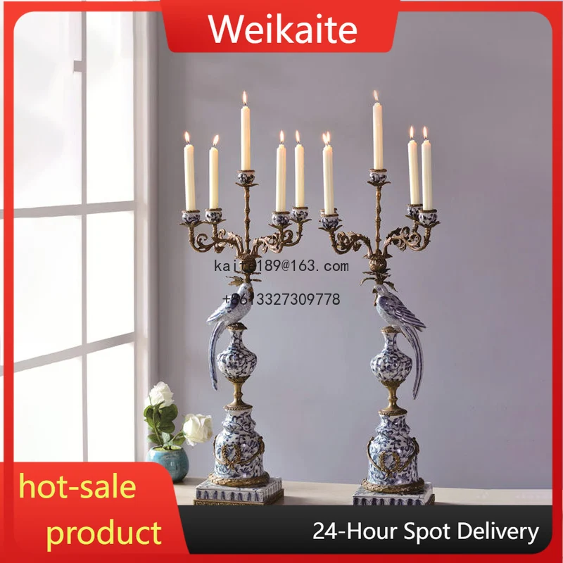 

Artigos De Decorao Para Casa Many Candles in One Holder Two Porcelain and Brass Parrot Candle Holder