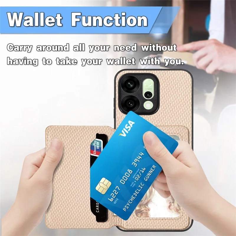 حافظة لهاتف OPPO Reno 14 Pro 14F 13 Pro 13F 12Pro 11 11F 10 Pro Plus محفظة حامل بطاقة حامل غطاء مغناطيسي من الجلد أكياس الهاتف