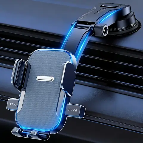 1Pc Car Mobile Phone Holder, Dashboard Installation, 360-Degree Rotatable Adjustment, Equipped with Strong Suction Cup, Non-Slip and High-Stability Mobile Phone Holder, Compatible with All Smartphones