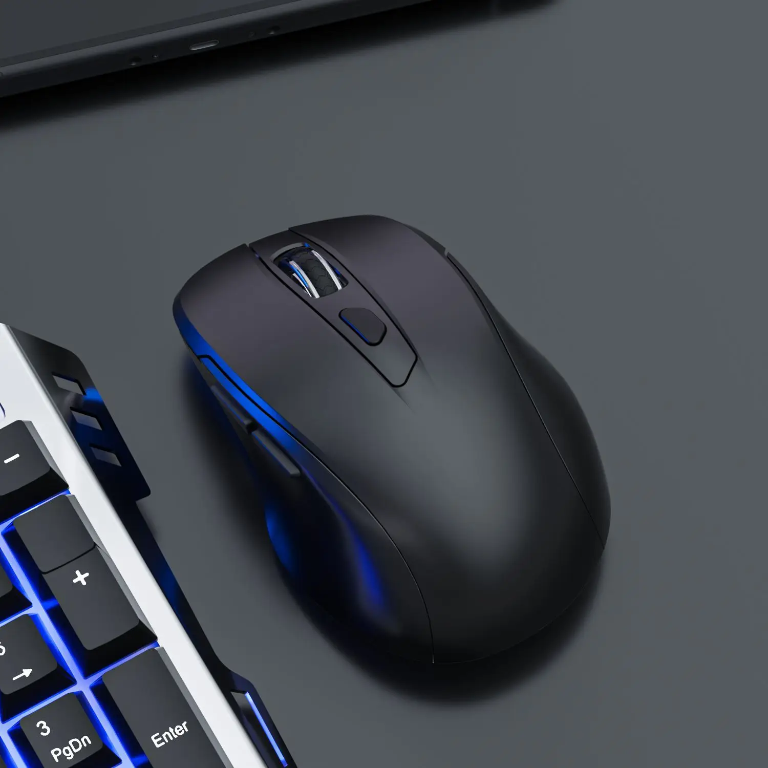 Dual Mode Wireless Bluetooth Ergonomic Mouse Quiet Click Universal for Office Work and PC Gaming Works with Notebook and Desktop