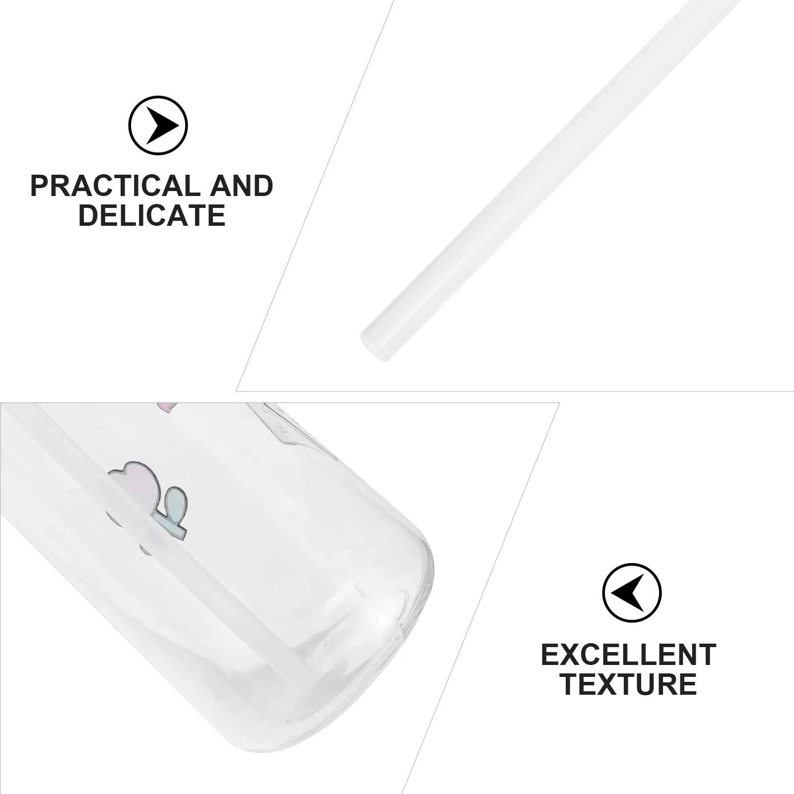 

1Pcs Straw Water Bottle 500ml Plastic Cartoon Pattern Cup Lightweight Sippy Cup Portable Drinking Bottle for Outdoors