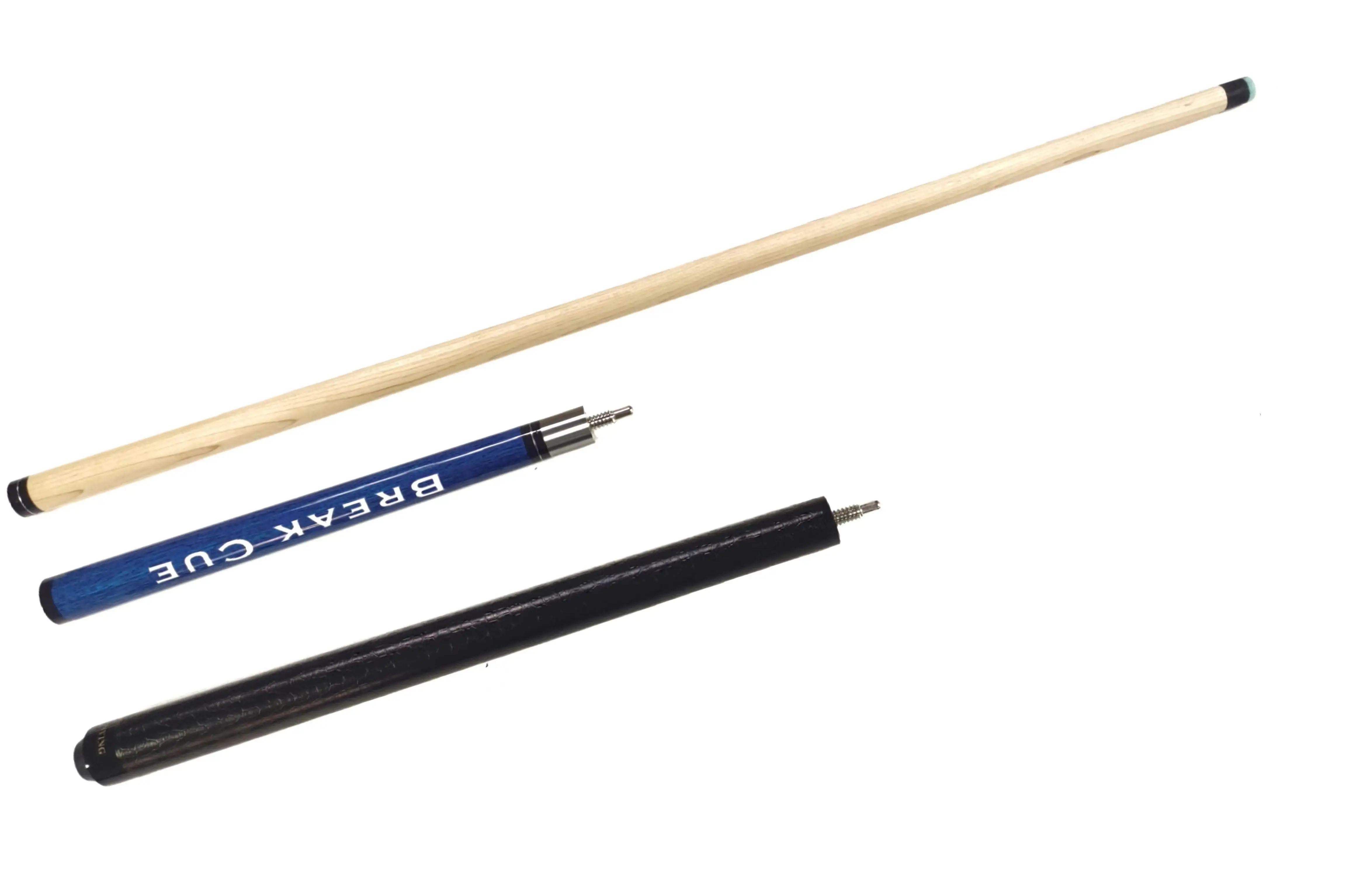 High Quality Maple/White Ash Wood Shaft 3-pcs 57‘’ Billiard Pool Jump Break Cue with 13-14mm Bakelite Cue Tip for Sale