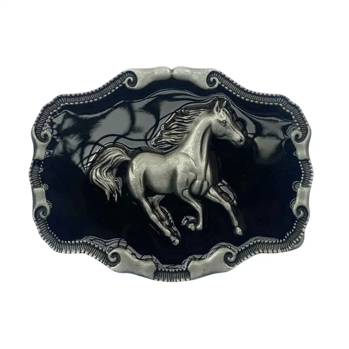 Running Horse Belt Buckle - Retro Western Cowboy Style Embossed Belt Buckle for Men