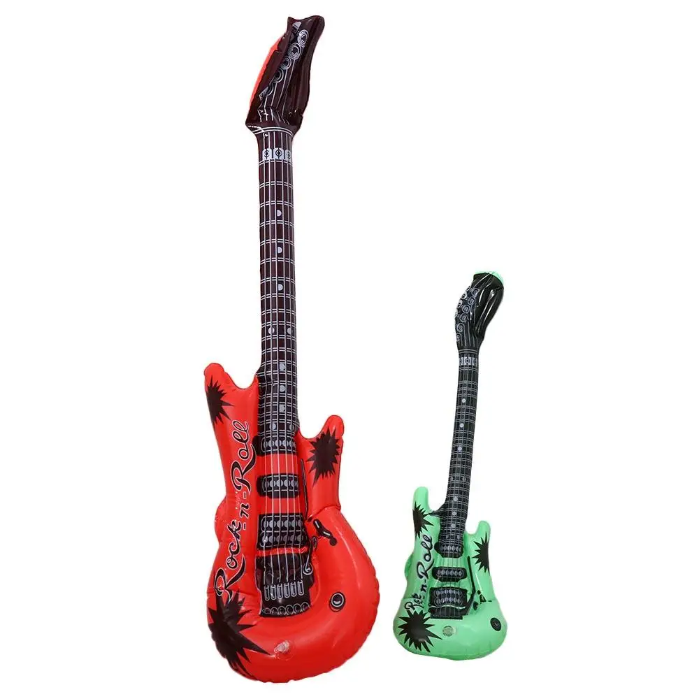 PVC Inflatable Musical Instrument Toys Inflatable Random Color Inflatable Guitar Balloon Creative Reusable Guitar Foil Balloons