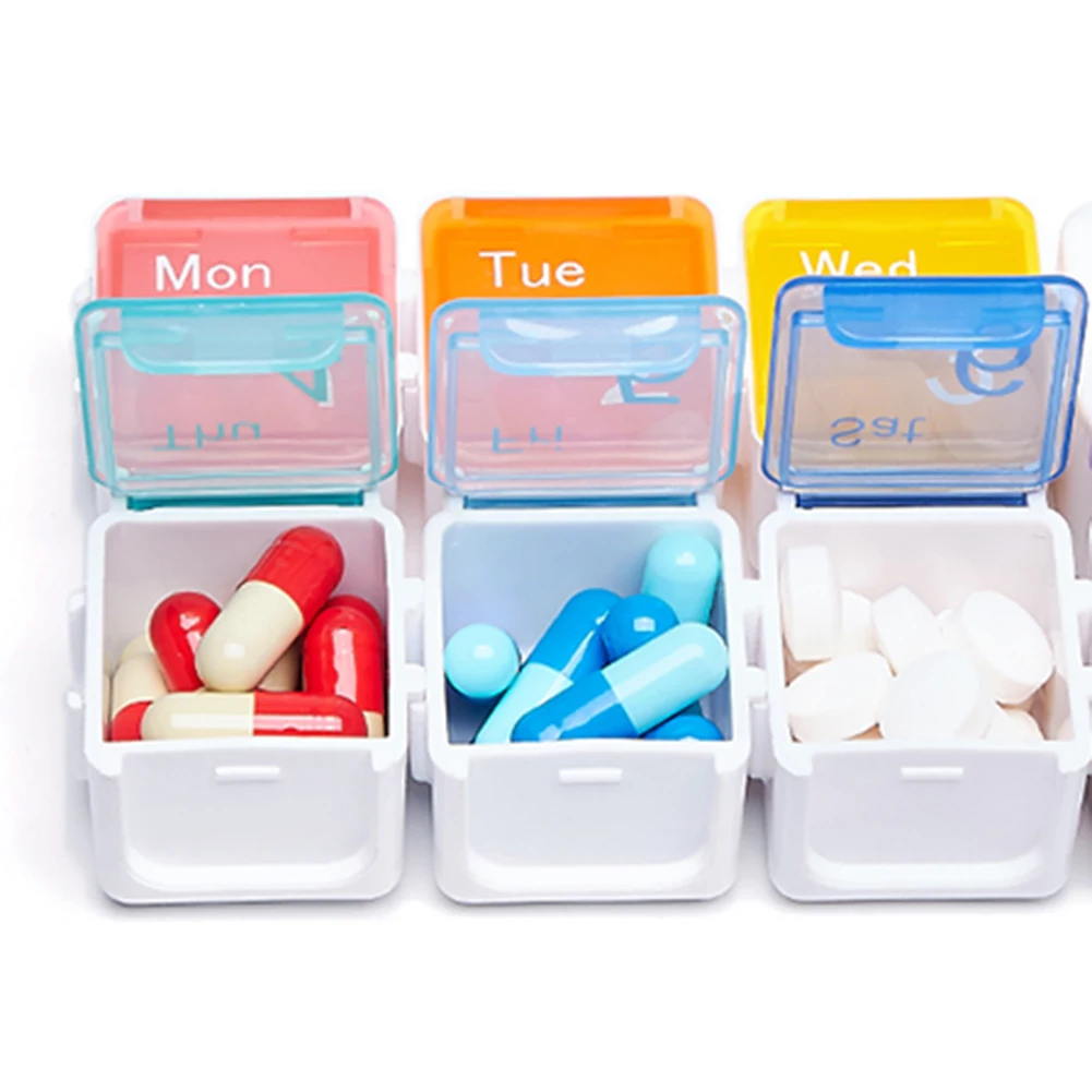 

Drug Storage Alarm Box Weekly Pills Drug Container Electronic Medicine Timing Alarm Box Reminder Week Smart Pill Case