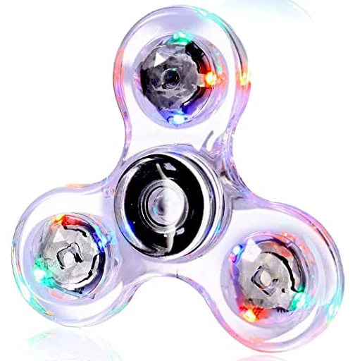 Kristal Lichtgevende LED licht Fidget Spinner Hand Top Spinners Glow in Dark EDC Stress Relief Speelgoed Kinetische Gyroscoop voor Kinderen