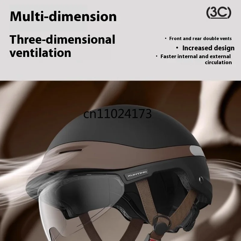 جديد مركبة كهربية خوذة الذكور والإناث سيارة تعمل بالبطارية نصف خوذة الجملة خوذة أمان مركبة كهربية أربعة مواسم خوذة #5