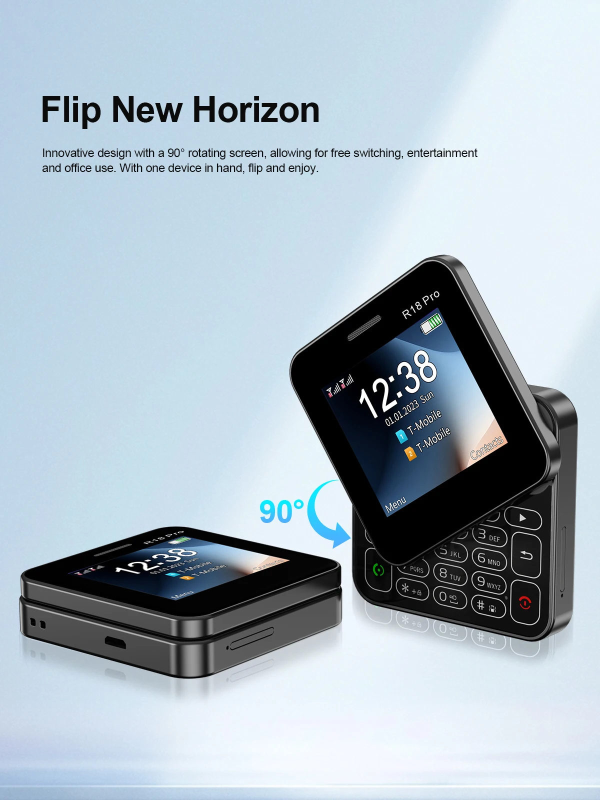 SERVO Mini Mobile Phones Rotating Screen 2G GSM Dual SIM Standby 2.4" Display Speed Dial Blacklist Magic Voice Small Phone