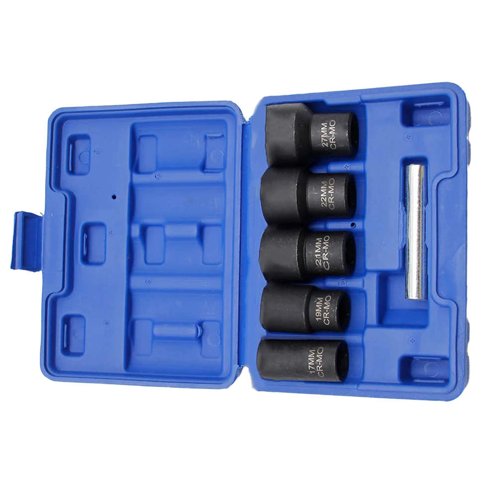 6pcs Nut Remover Bolt Screw Remover Tire Screw Extractor 1/2 Inch Nut Screw Removal Socket Wrench Tools
