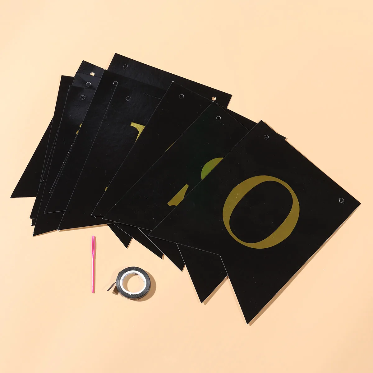 

Congrats Banner Graduation Party Decor Shimmering Gold Letters Black Ribbon Swallowtail Hanging 16X20Cm Flags 5M Length