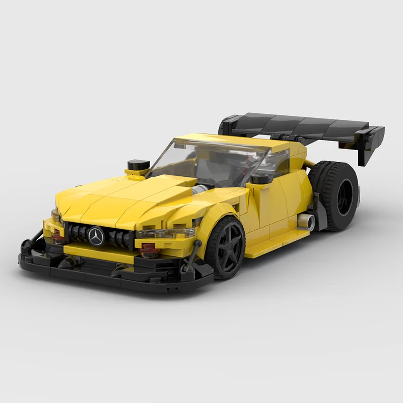 323 stücke MOC Mercedes Benz Pikes Peak City Champions Super Auto Modell Gebäude Weihnachten Geschenk Blöcke Architektur Spielzeug Ziegel