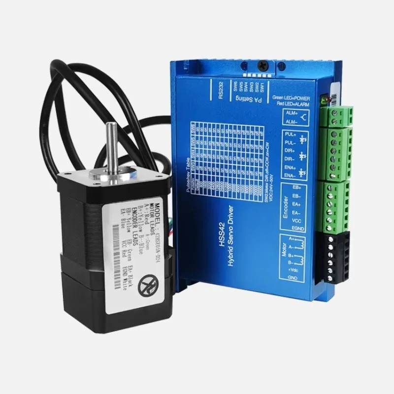 

Гибридный 42x42 мм, 0,5 Нм, 2-фазный шаговый двигатель Nema 17 с замкнутым контуром и комплектом драйверов, энкодер 1000PPR