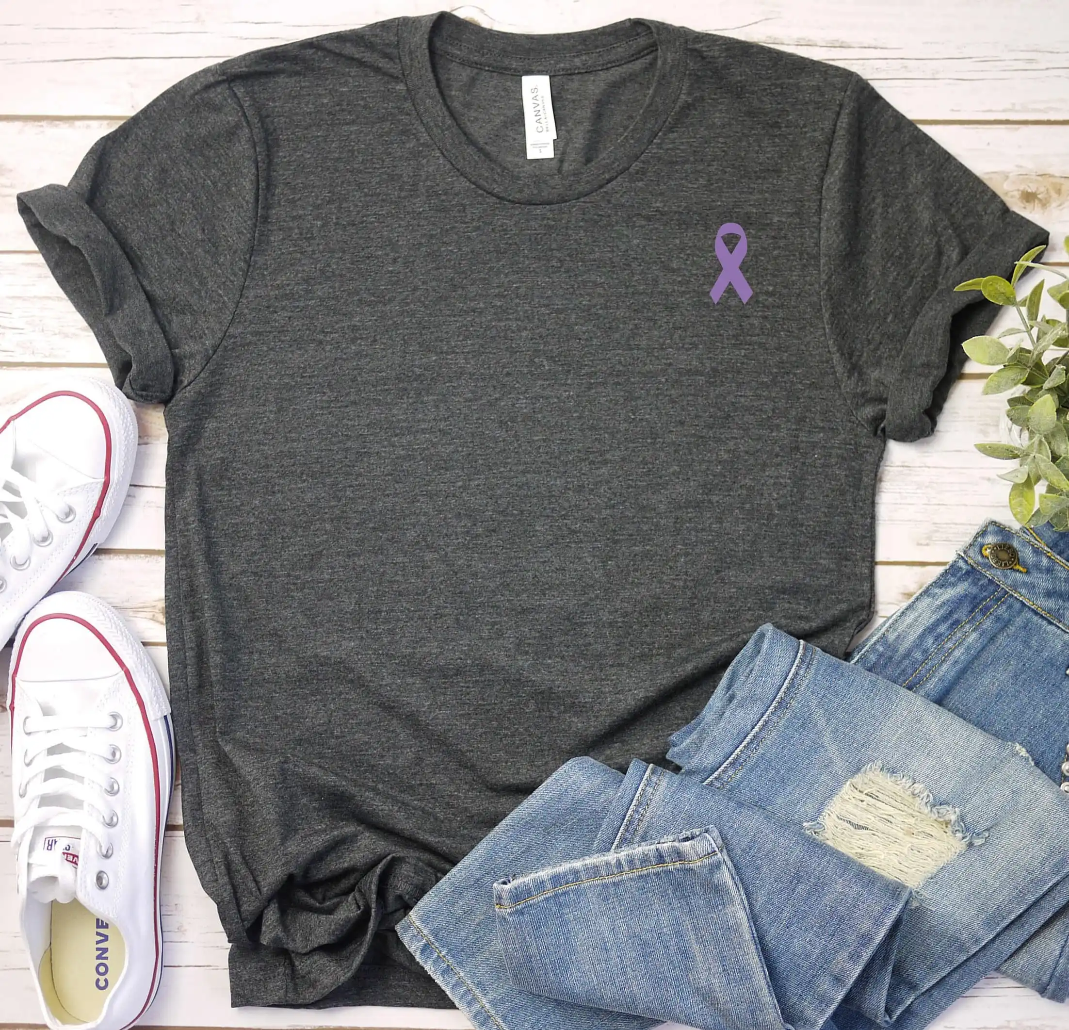 Domestic Violence Awareness T Shirt Purple Ribbon Survivor Relationship Abuse