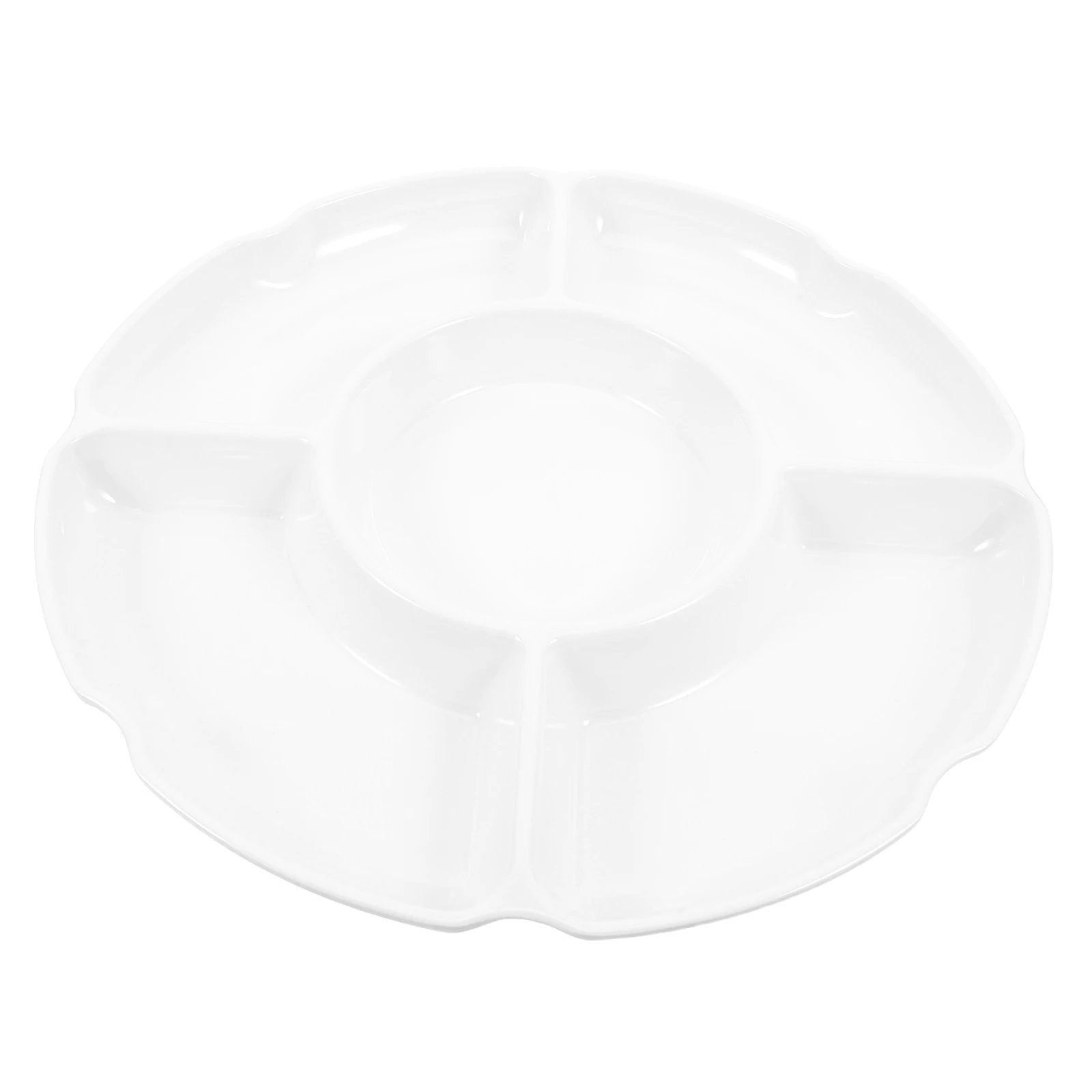

Divided Snack Tray with 5 Compartments Heavy Duty Plastic Serving Plate for Party Wedding Dessert Table Organization