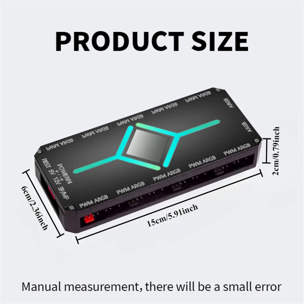 A71P 12 Port ARGB +10 Port PWM Magnetic Suction Hub with Remote Control PWM & ARGB Hub Splitter for PC Fan Hub Splitter Black