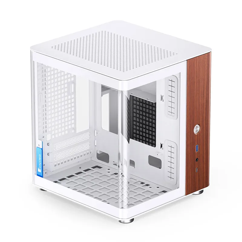 JONSBO TK-0 PC Case Sea View Room ITX Case SFX Power Stand Walnut Wood Decorative Panel Type-c Support MINI-ITX Motherboard