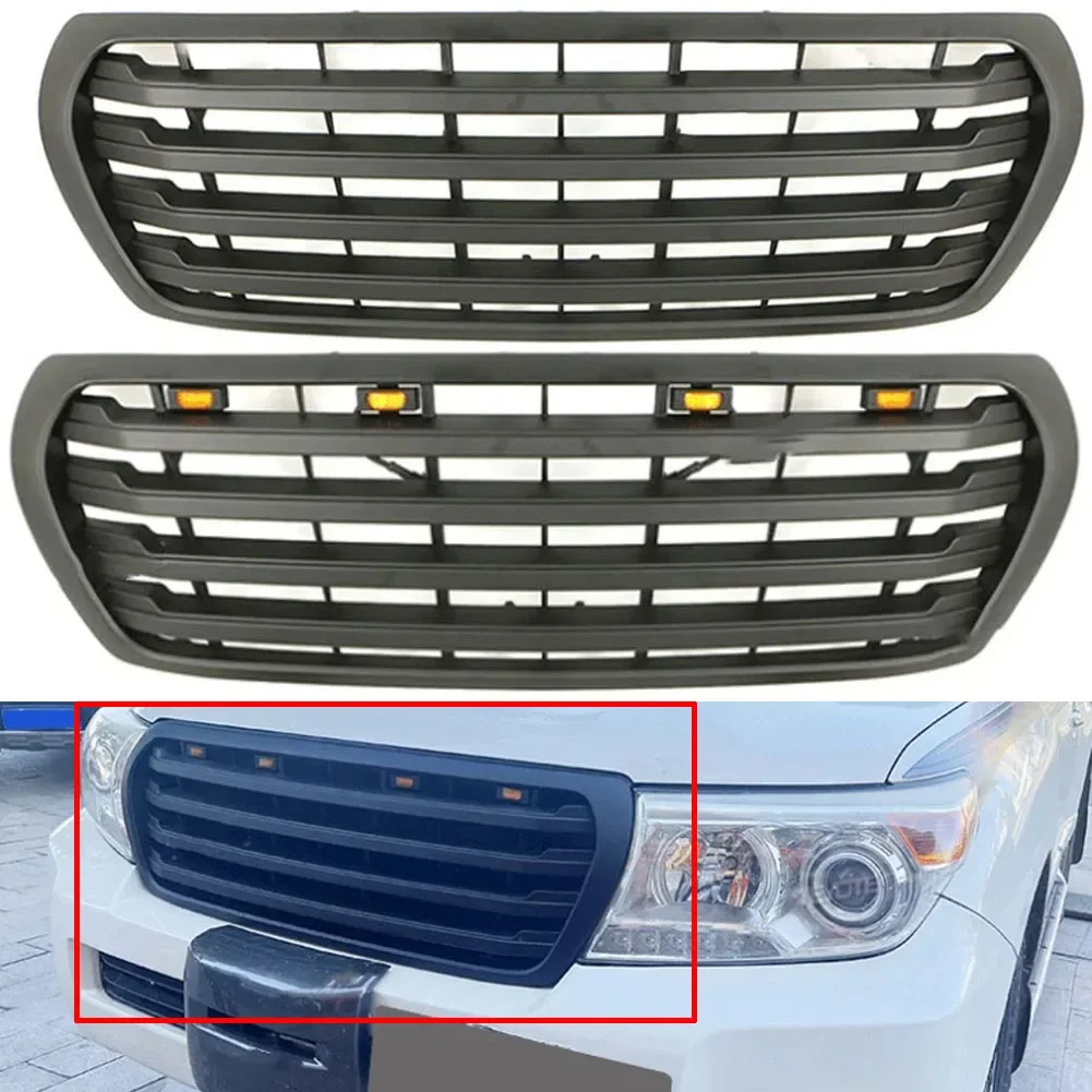 Good Quality ABS Front Middle Grill Racing Grills With LED Lights Fit For Toyota Land Crusier LC200 2007-2015