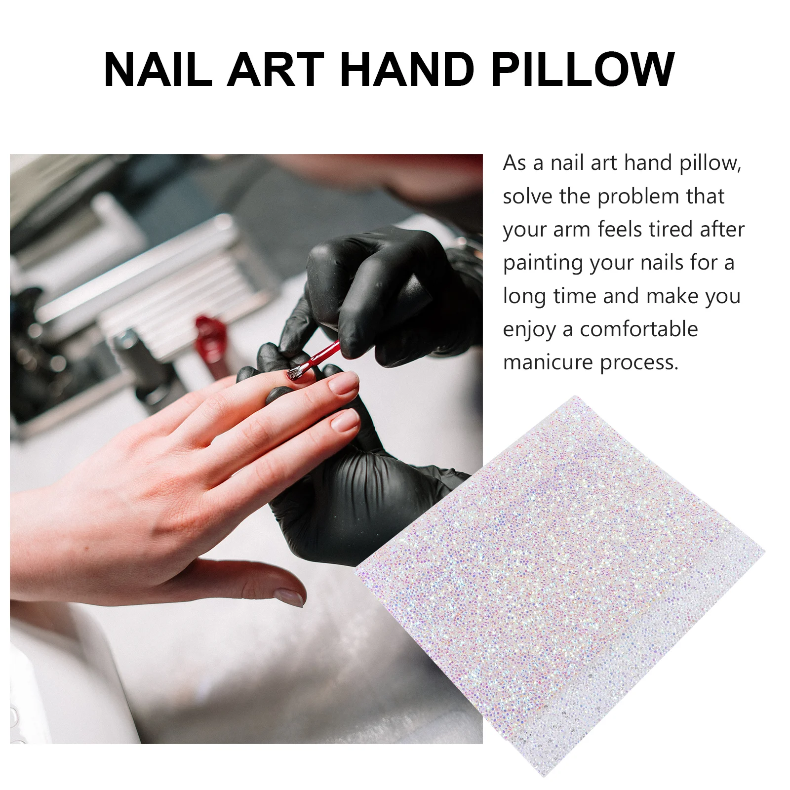 Diamond Stickers Hand Pad Nail Sequins Cushion Mat Protects Vanity Makeup Spills Fashion Desktop Decor Nail Tools