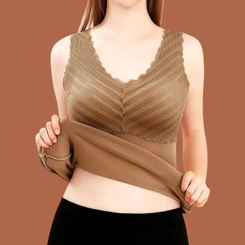 

Winter Autumn Women Thermal Underwear High Elastic Bottoming Shirt Underwear with Pad Vest Large Size Seamless Undershirts Women