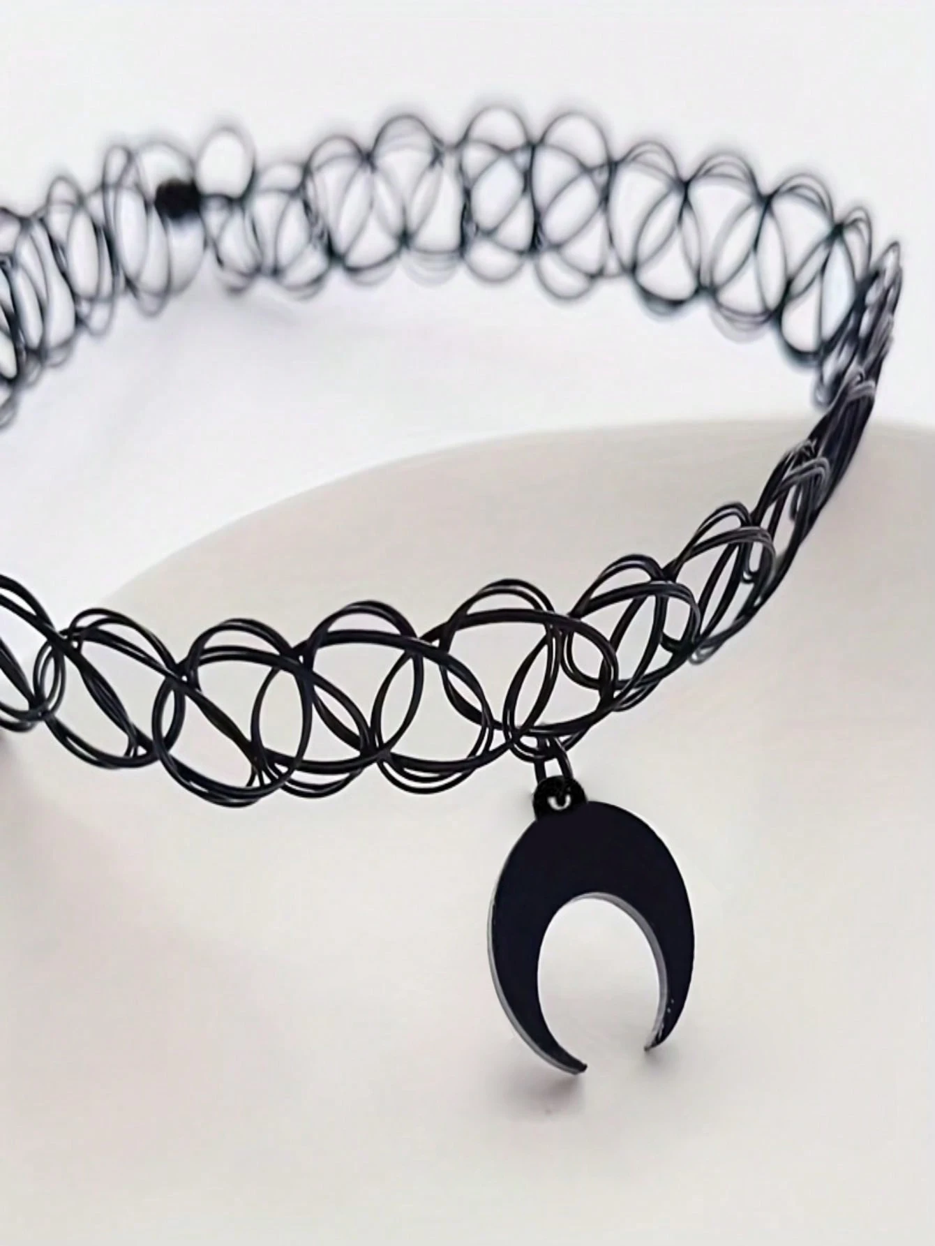 خاتم خانق أنيق على الطراز القوطي ، قلادة مع قمر ونجمة ، سلسلة مرنة للحفلات ، عيد الميلاد وعيد الميلاد ، هدية عيد الحب