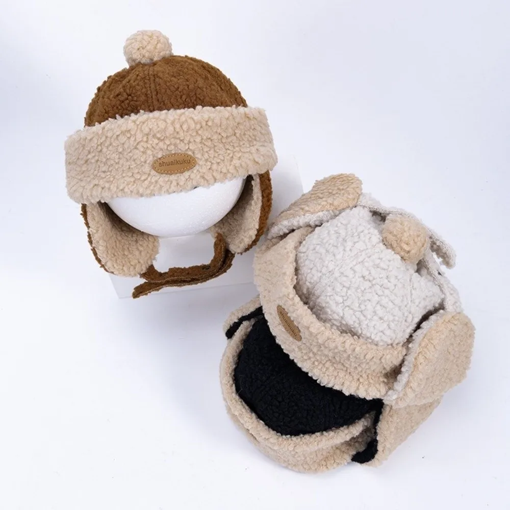 

New Warm Lei Feng Hat Windproof Lamb Down Ear Protection Hat Coldproof Hooded Hat Autumn and Winter