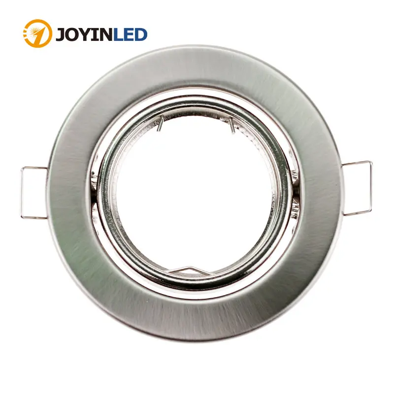 LED Recessed Downlight Frame GU10 MR16 Housing Round Nickel Recessed LED Ceiling Light Adjustable Frame MR16 GU10 Bulb Fixture