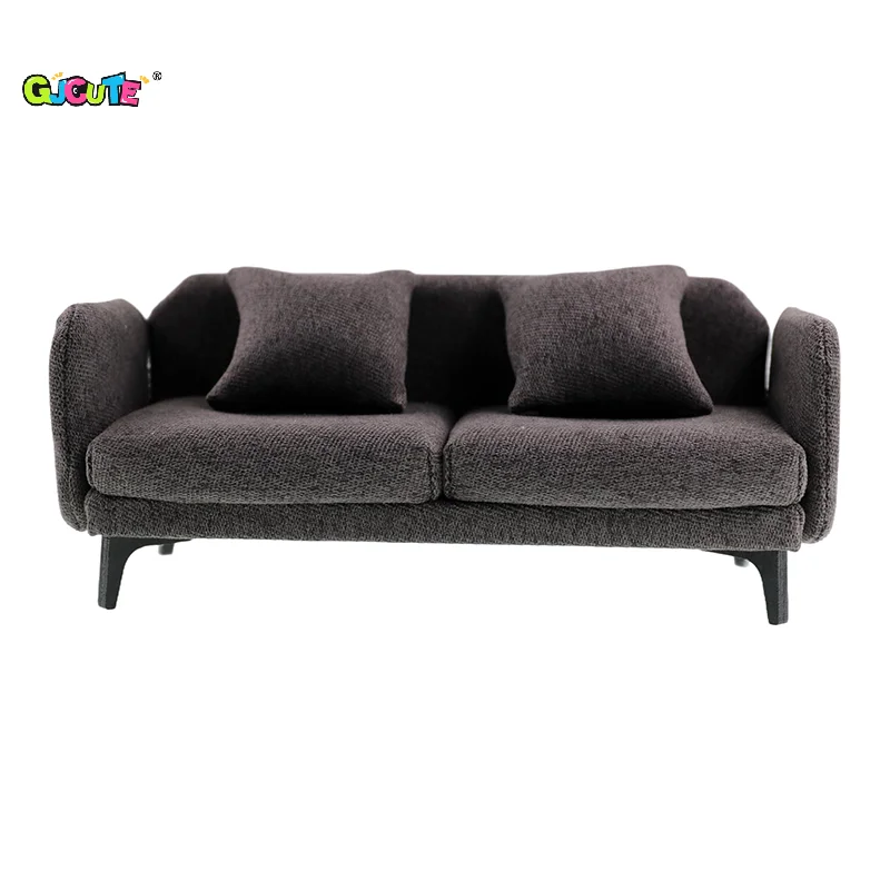 1:12 دمية صغيرة مزدوجة وسادة أريكة كرسي نموذج مصغر أثاث غرفة المعيشة اكسسوارات الديكور ديكور بيت الدمية