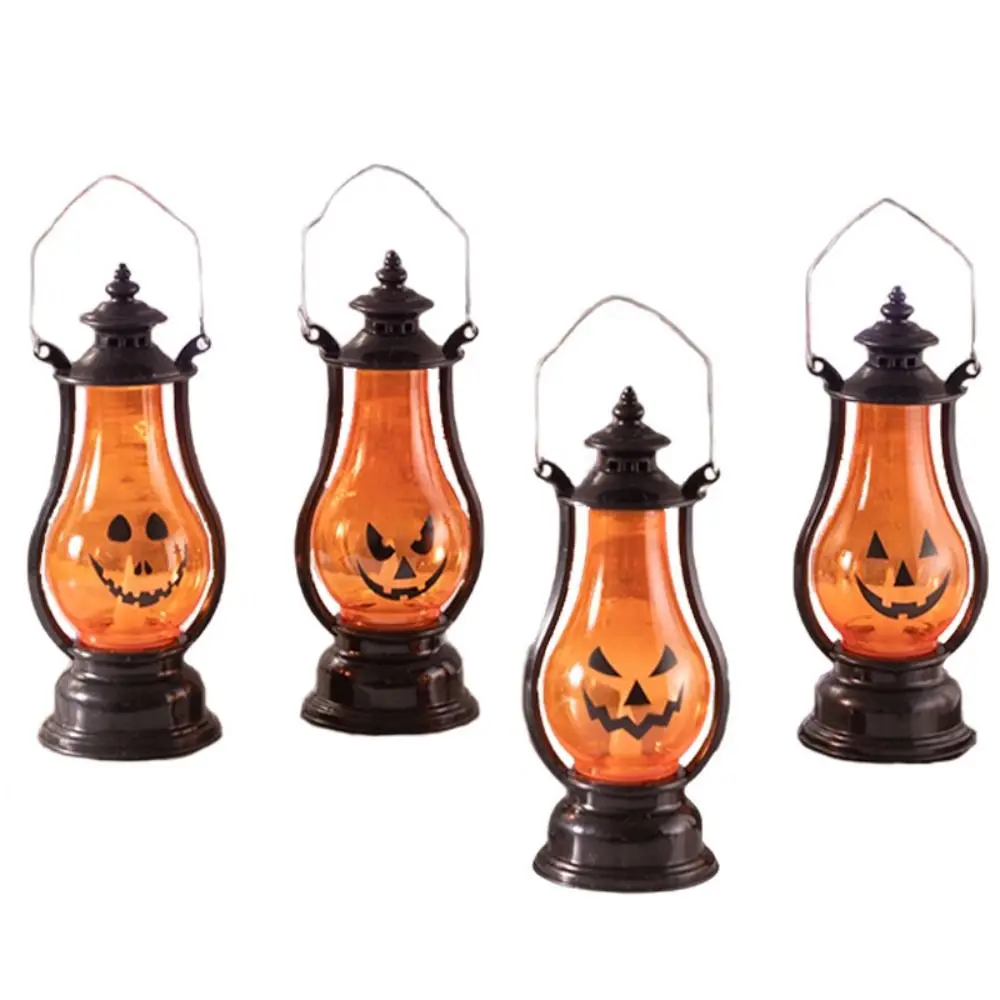 Creative Light Hanging LED Pumpkin Lantern Glowing Expression Ghost Lantern Cartoon Luminous Small Oil Lamp