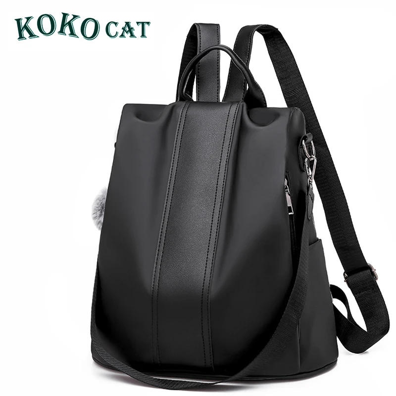 dropshipping Women Backpack Purse Waterproof Nylon Anti-theft Rucksack Lightweight School Shoulder Bag Leather Mini Backpack