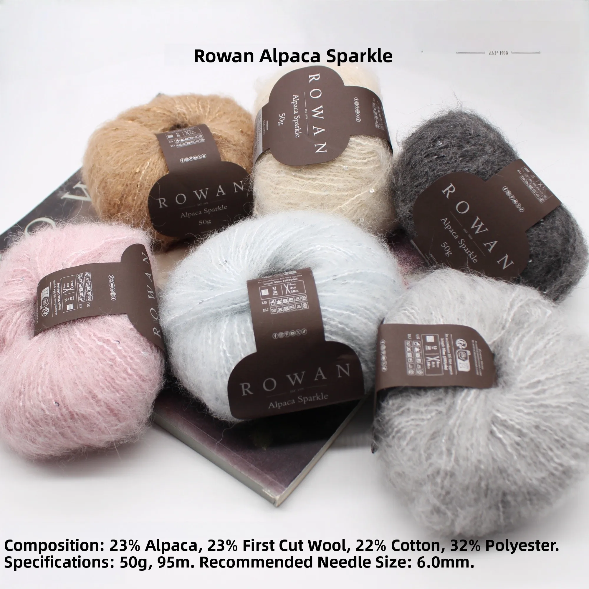 

Rowan Alpaca Sparkle Wool Cotton Blend Yarn Scarf Hat Sweater Knitting Material Initial earing Soft iny Fiber Hand Crochet