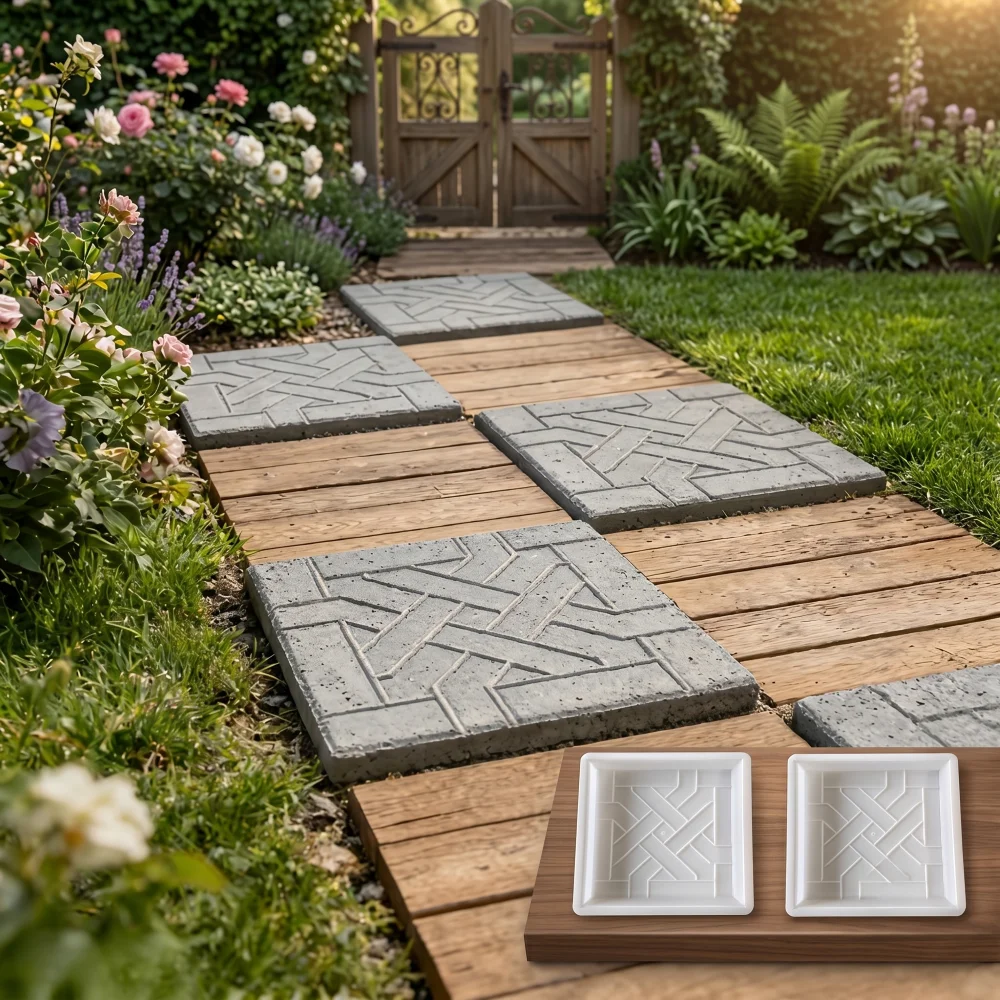 

30x30x5cm Paver Mold for Anti-Slip Stepping Stone, DIY Concrete Form for Walkway & Courtyard, Reusable for Sidewalk Path