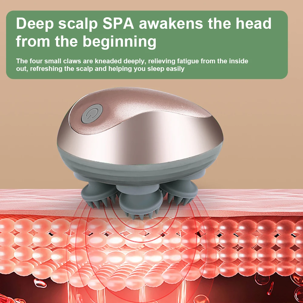 Electric Scalp Massager Silicone Head Scalp Kneading Vibration Device 6  Mode for Hair Growth Stress Relax Waterproof Massageador - AliExpress 66