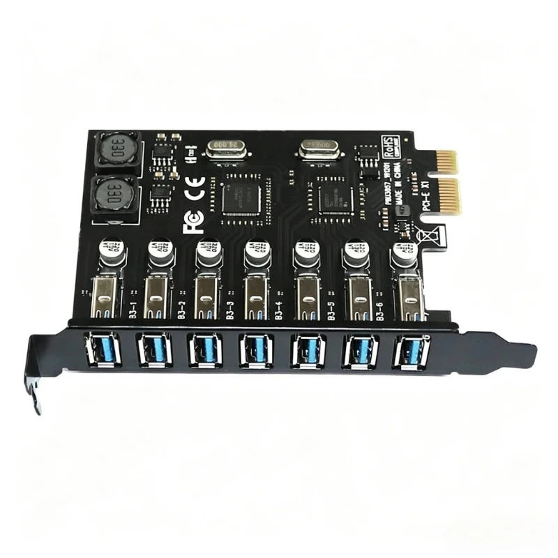 PCI-E to USB3.0 Expansion Card 7 Port Super Speed 5Gbps PCI Express USB Hub Controller Adapter Multi USB Extender For Desktop PC