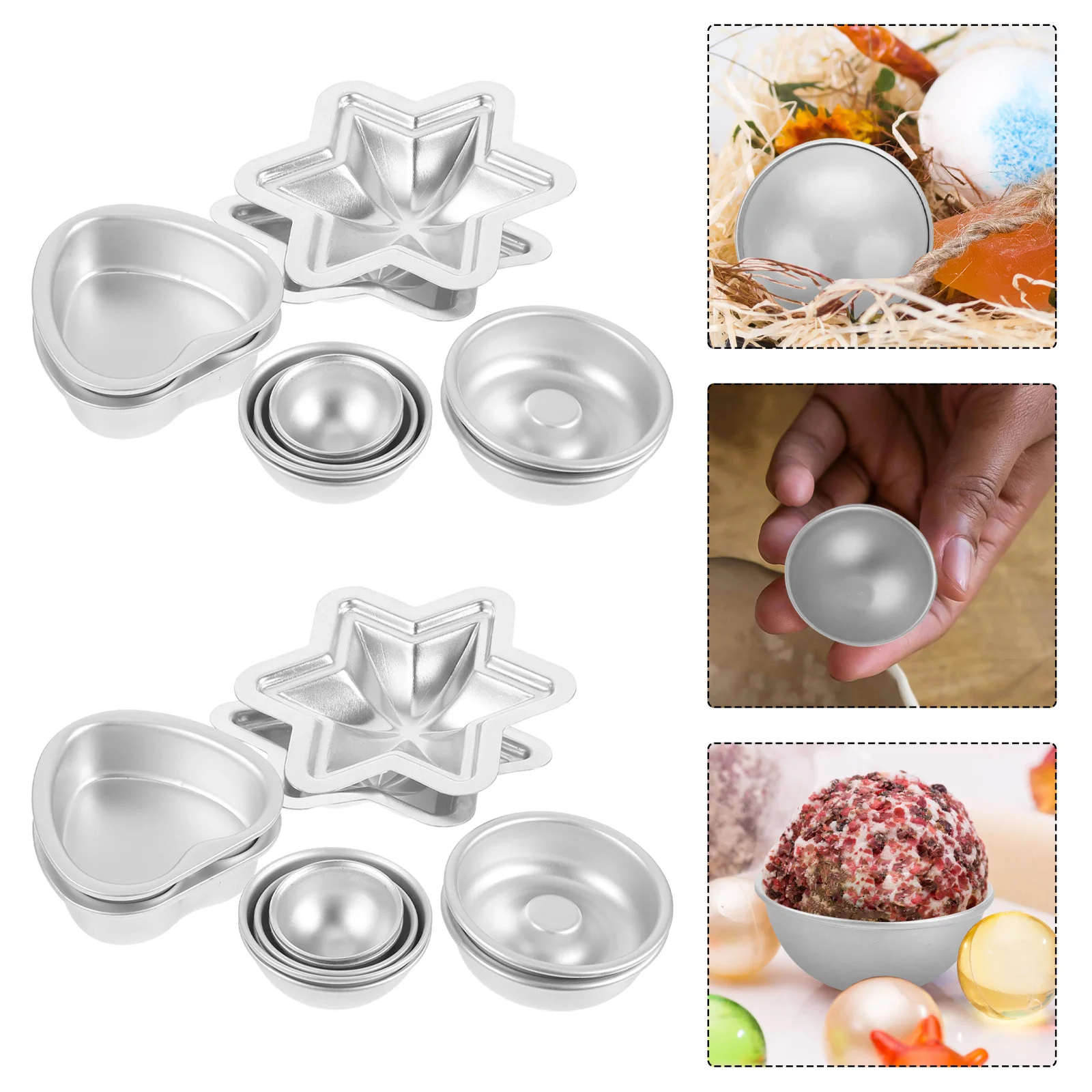 

12Pcs Ball Cake Pan Aluminum Alloy Semicircle Mold for Baking Dome Cakes Homemade Soap Making Craft Mould Handicrafts Making