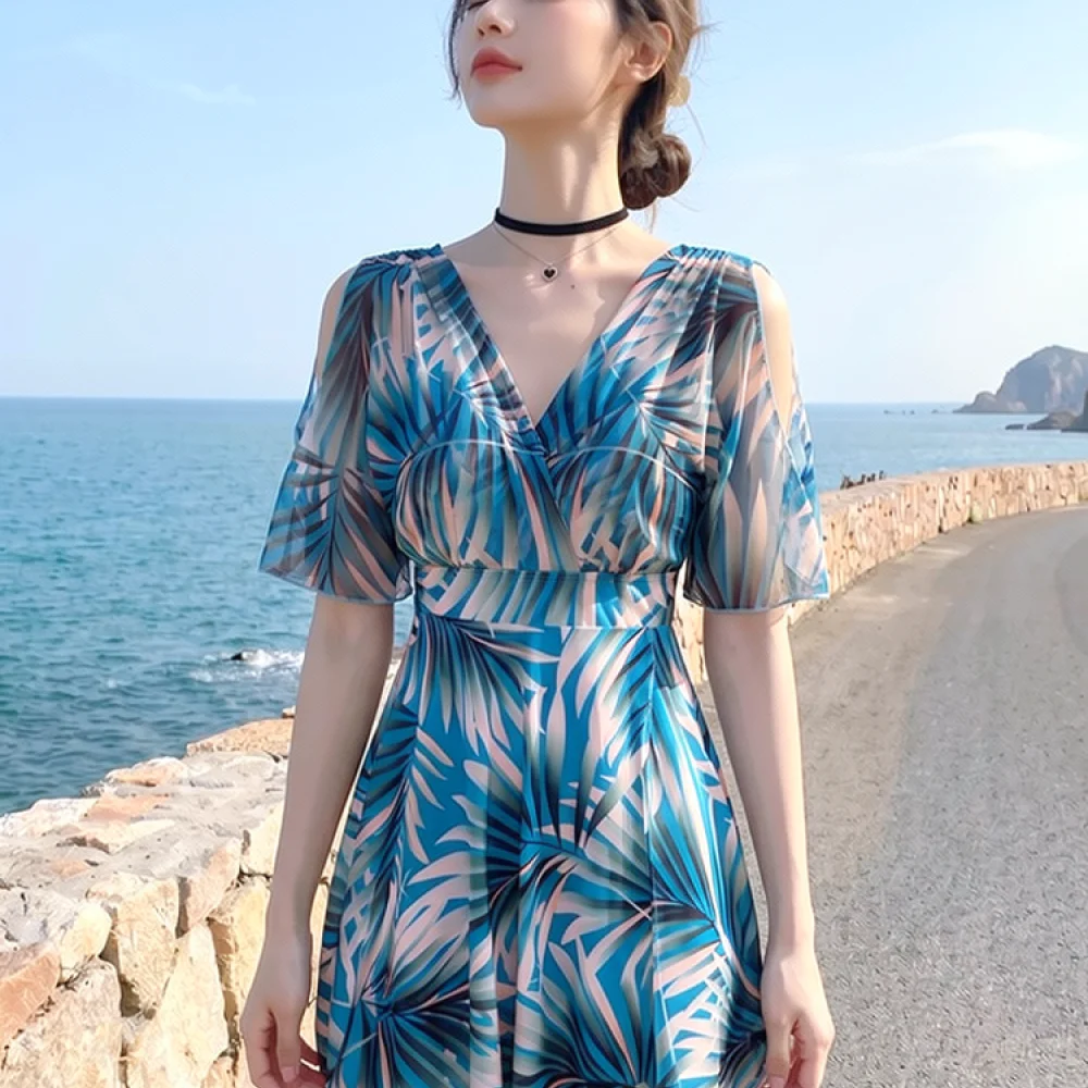 Women Conservative One Piece Swimsuit Slimming Bodysuit For Swimming Beach Vacation Plus Size Floral Pattern Elegant Wear