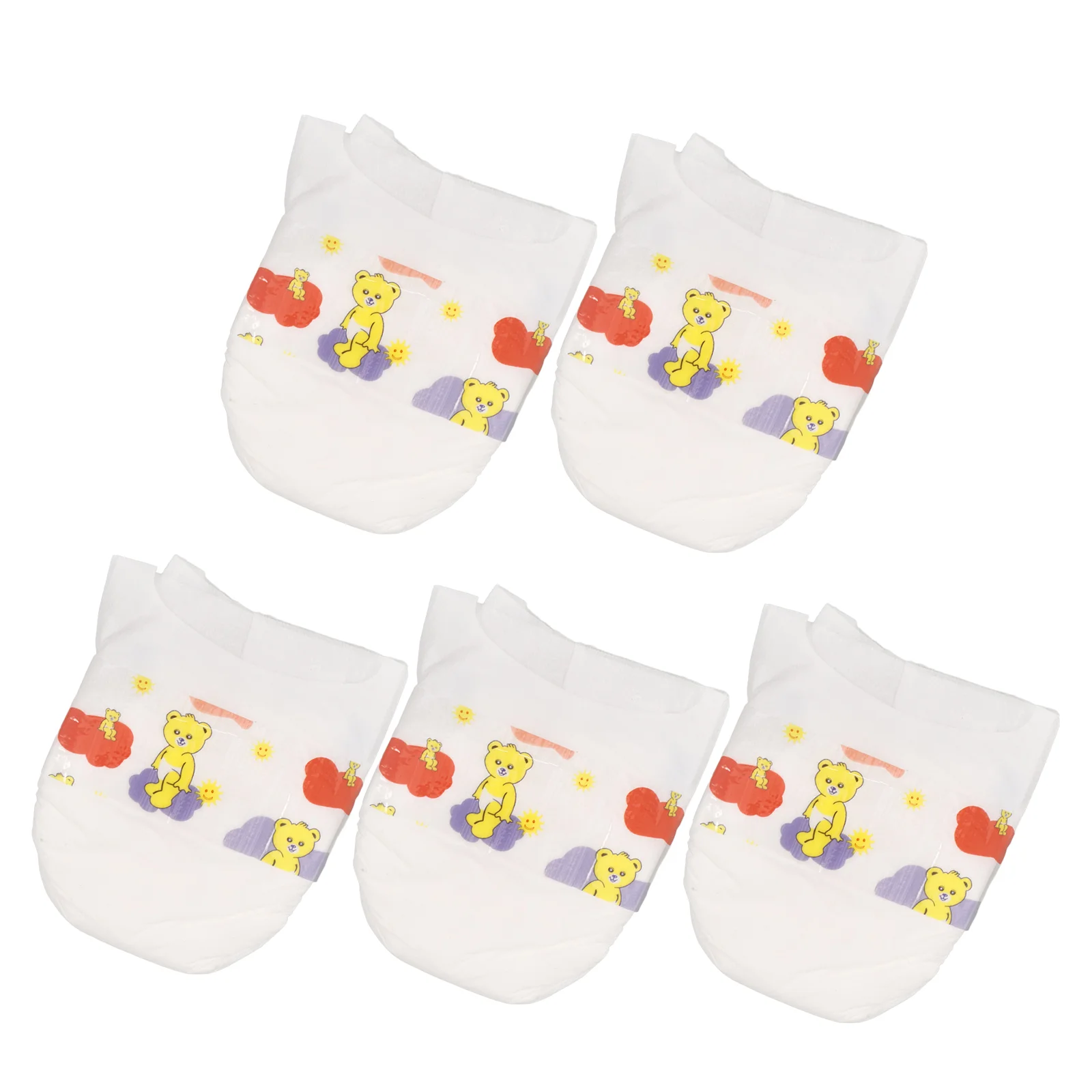 5 Pcs Diapers Reborn Baby Reusable Nappies for Dolls Playset Newborn Toys Infants Accessories Simulation Miniature