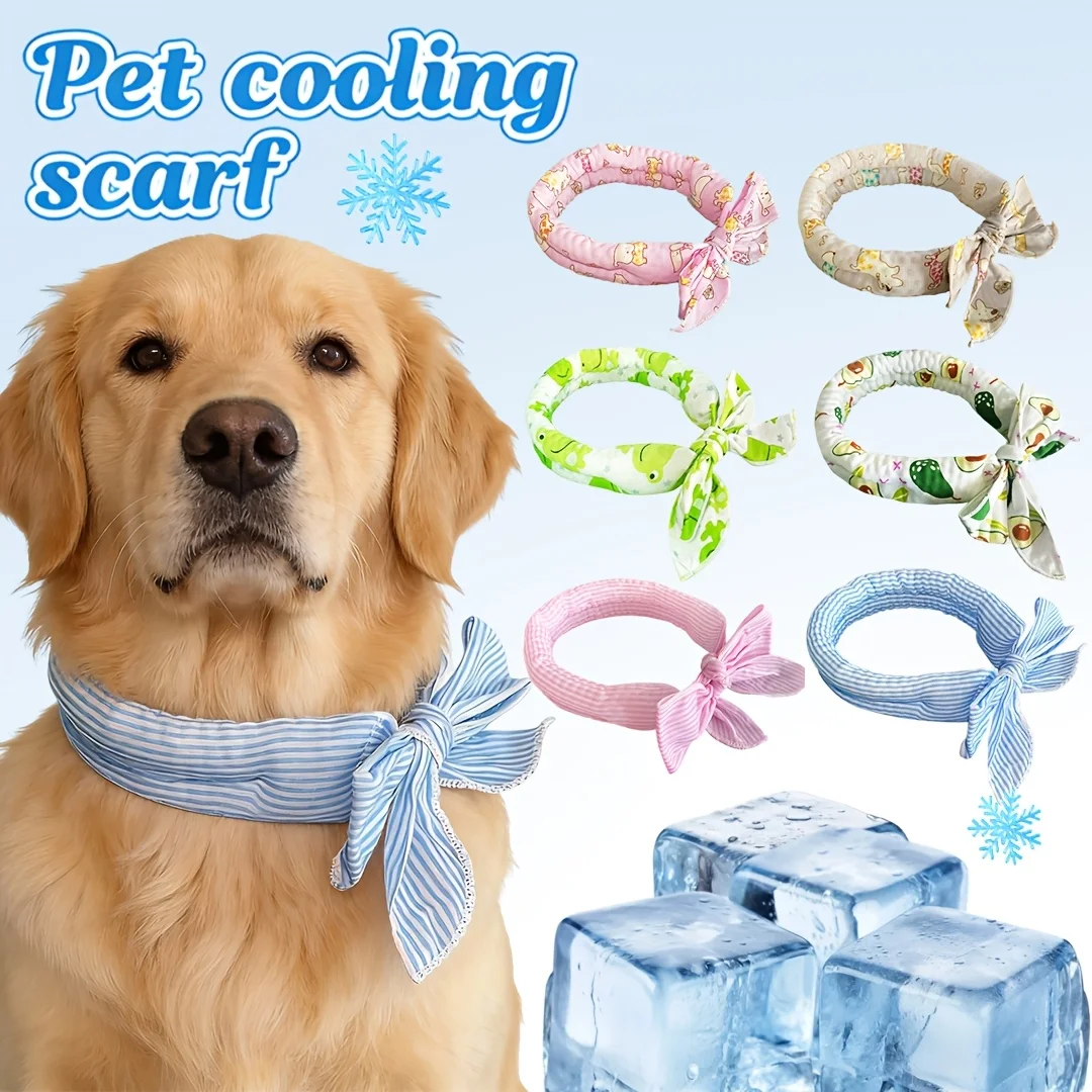 1pc Universal Summer Pet Cooling Ice Scarf,Dog & Cat Neck Collar,Physical Heatstroke Prevention Cool Towel,Outdoor Ice Neck Ring