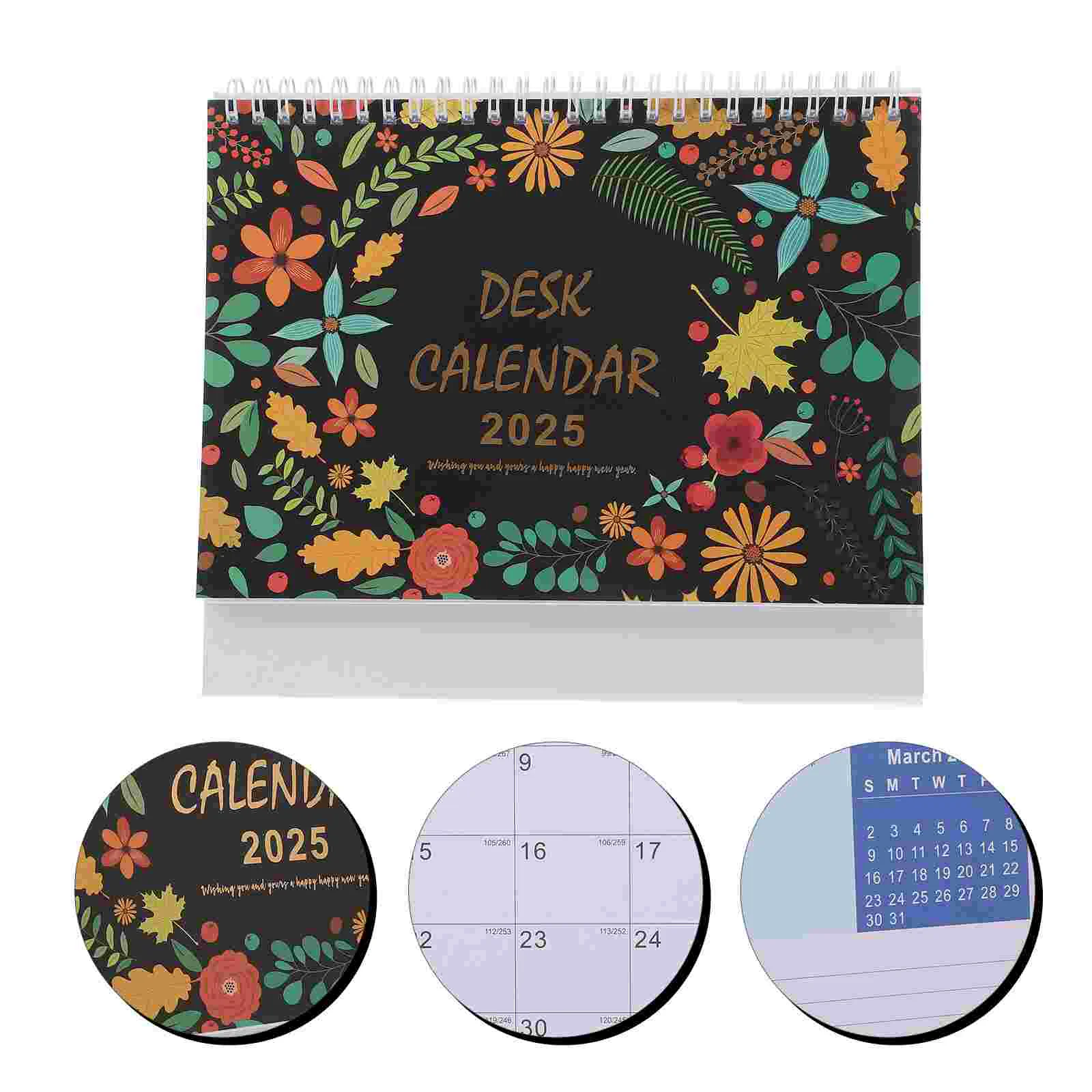 2025 calendário de mesa flip mensal desktop espiral calendários decorativos em pé calendário de ano acadêmico