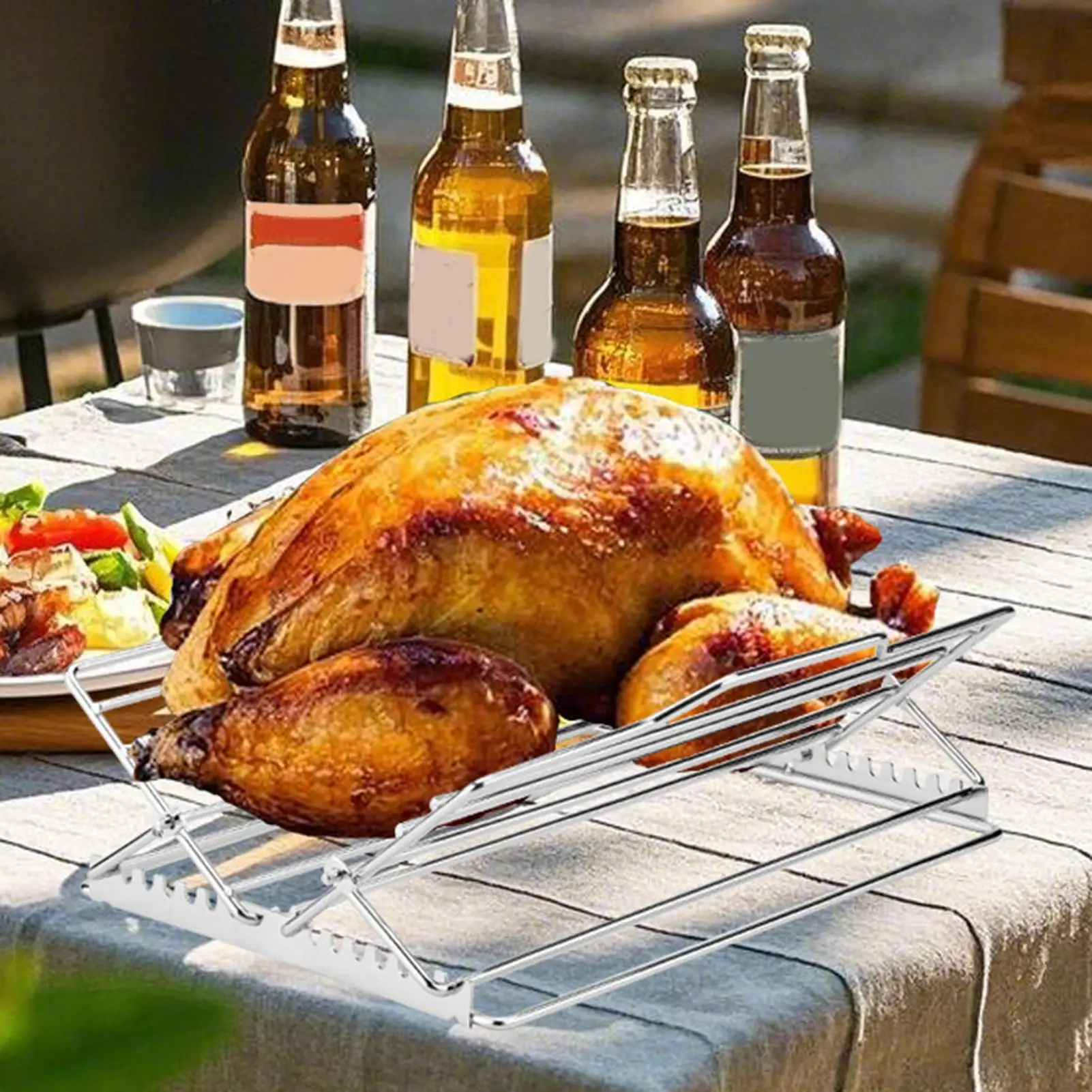 

Регулируемая подставка для обжарки курицы в форме индейки, V-образная подставка для обжарки индейки, складная жаровня для курицы, подставка для приготовления индейки, подставка для курицы