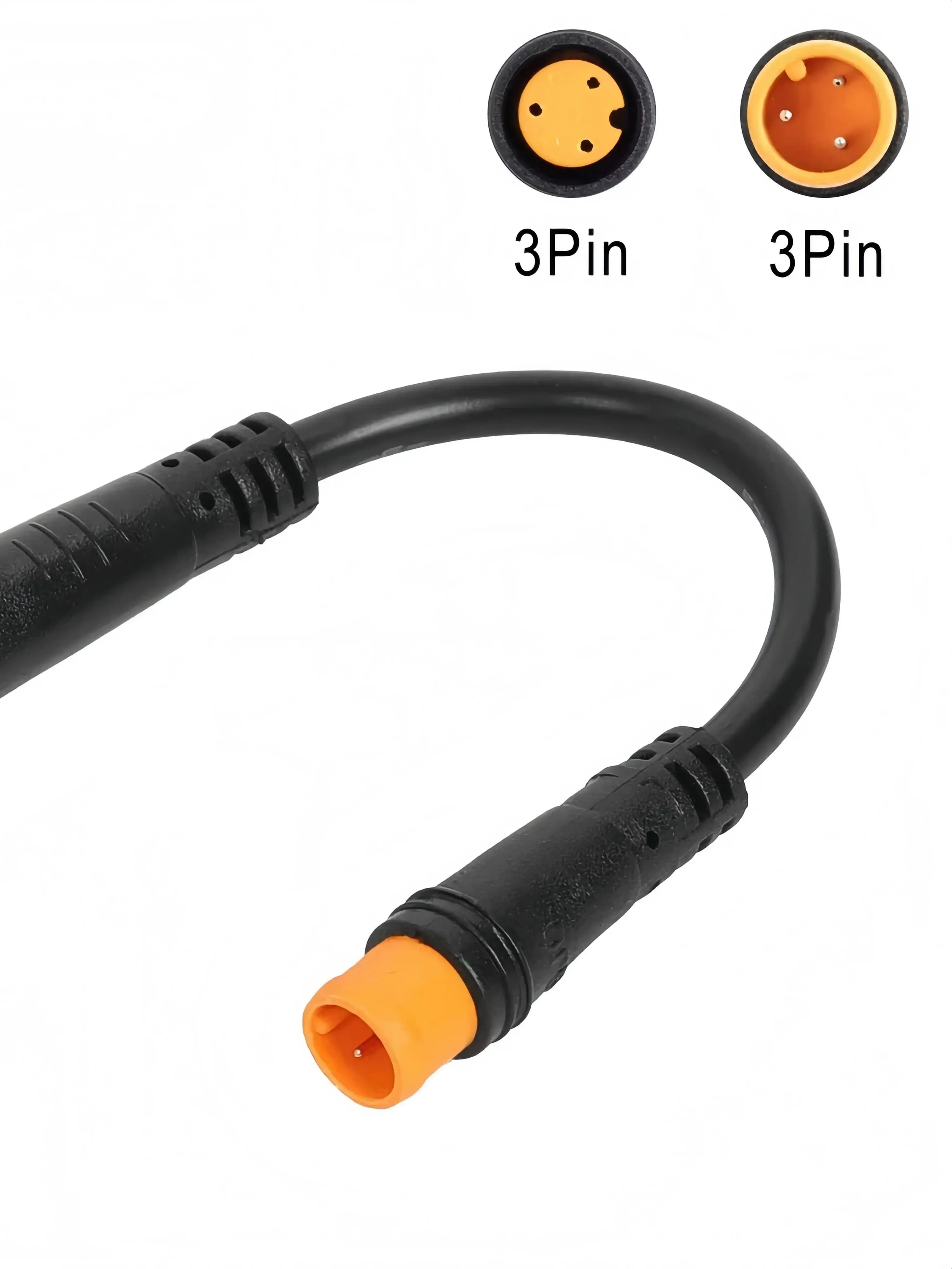 AliExpress NONE 3-Pin Thumb Throttle Cable for Electric Bicycle – Waterproof Motor Connector, Sensor Throttle Wire, Female-to-Female&Male-Male