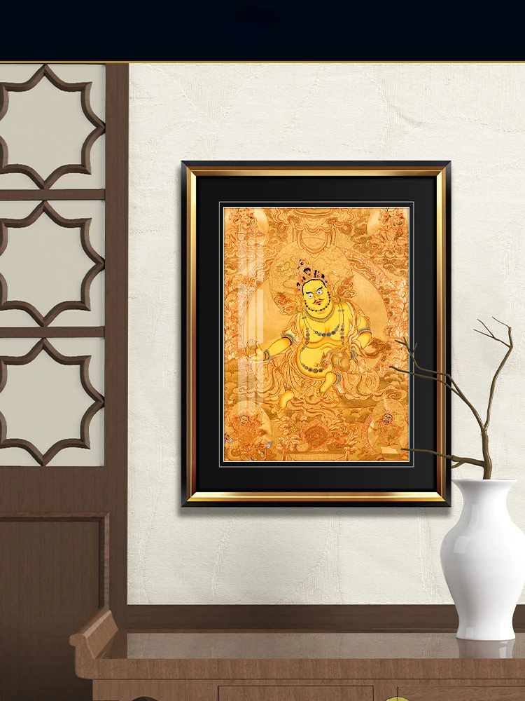 pure gold Huang Caishen's hand-painted wall-hanging paintings of the hidden place of the king of gold treasures.