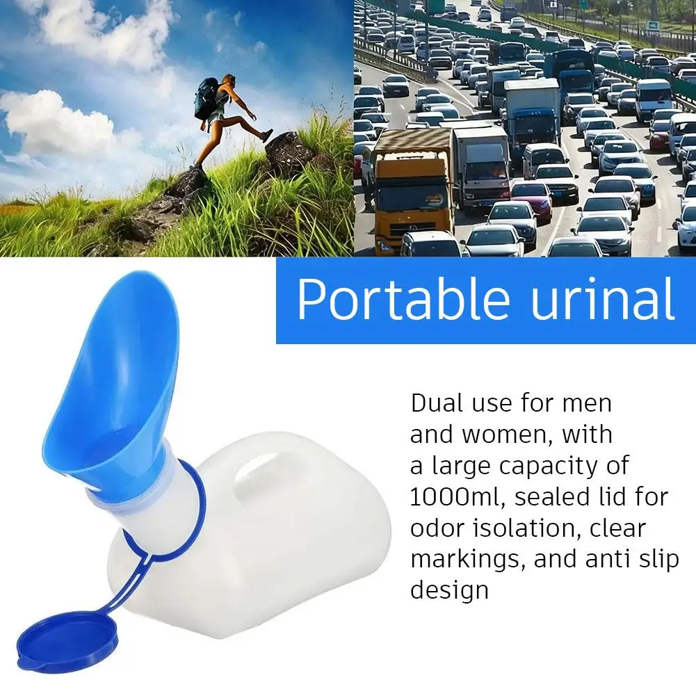 1000ML Portable Urinal Bottle Unisex Travel Camping Car Boat Toilet Aid Pee Container Outdoor Journey Kit