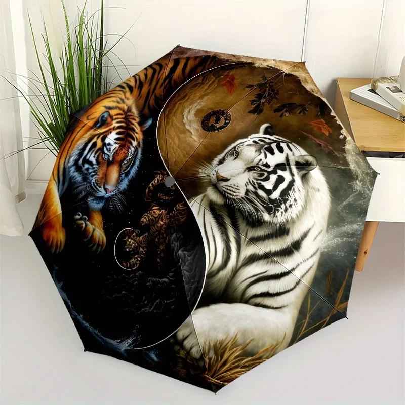 

Зонт с изображением тигра Инь-Ян: «Гармония в дизайне» — милый компактный складной зонт для мужчин и женщин, на День святого Валентина