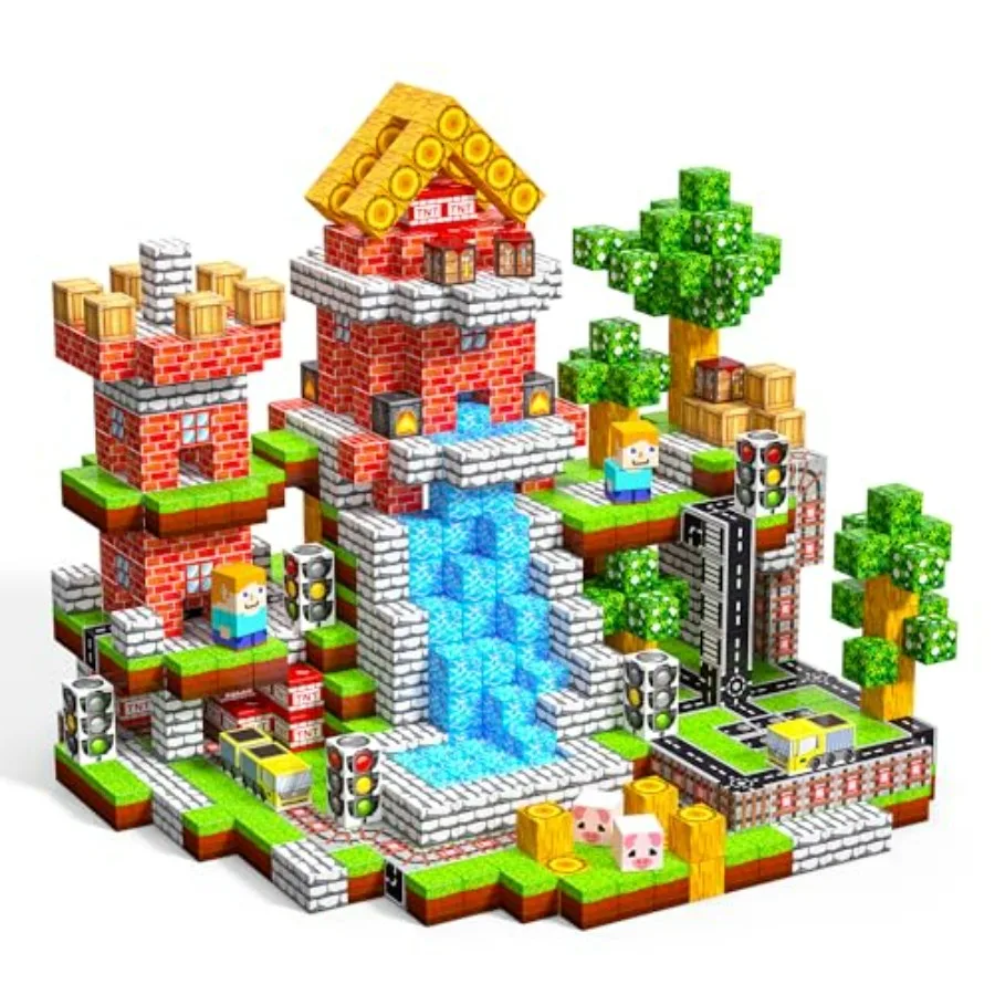 100PCS Magnetic Blocks, 0.8 inch Magnetic Building Cube Set for Ages 3+, Constructions STEM Stacking Tiles Toy Building Birthda