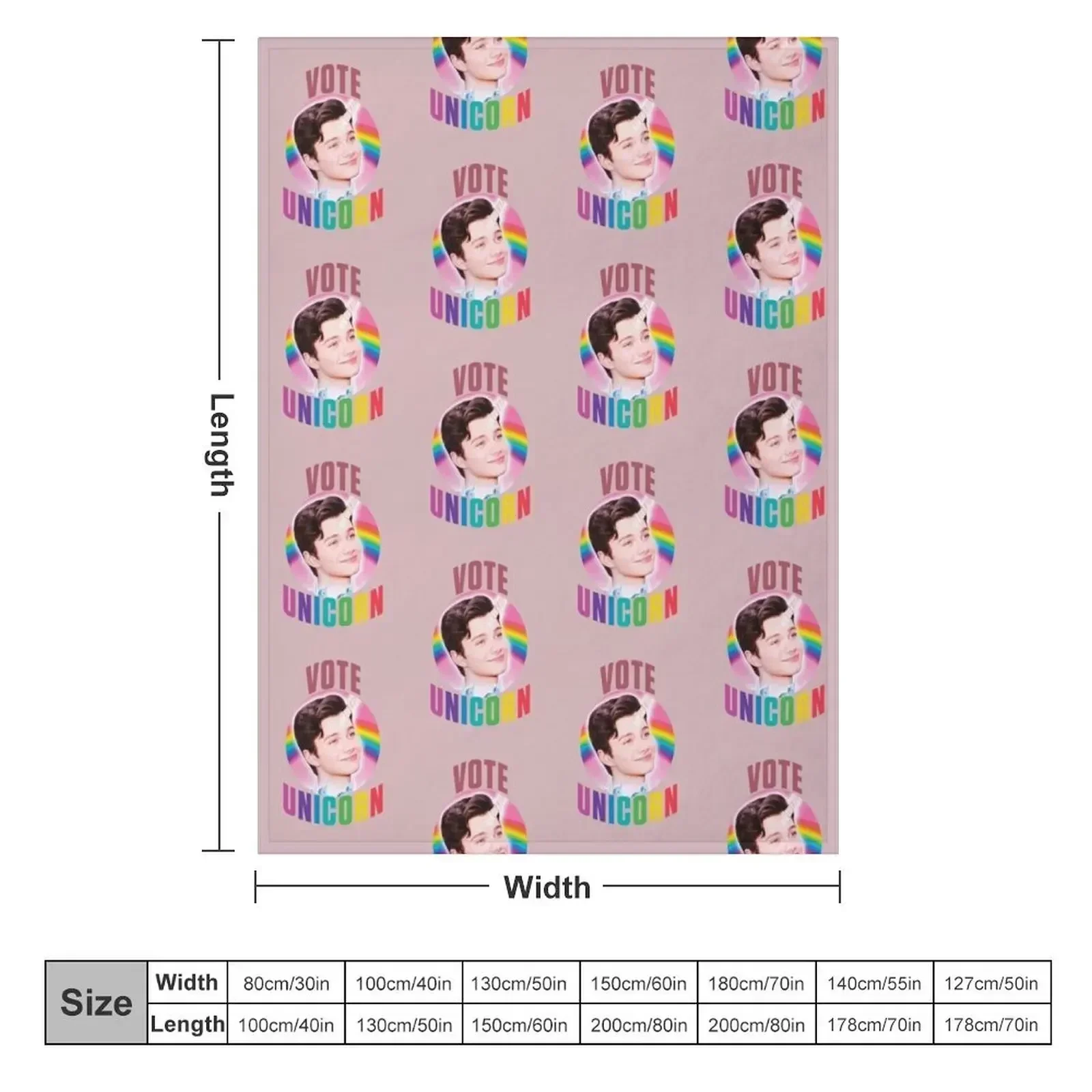 vote unicorn glee Throw Blanket couch cozy soft plush fuzzy picnic outdoor blanket