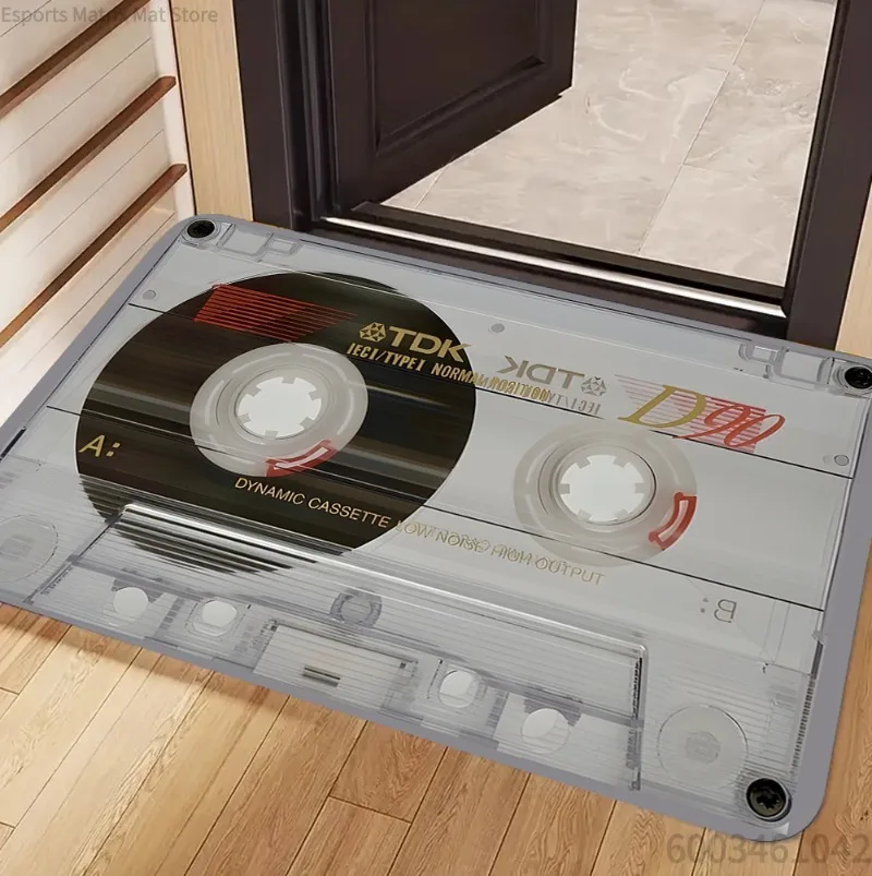 Retro Vinyl Record Player Rugs Music Theme Design Pioneer Brand Life Is Music Text for Modern Living Room Decor Coffee Tables