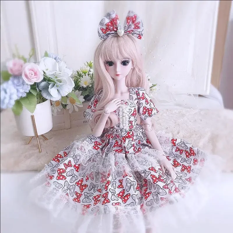 Conjunto de ropa de vestir de juguete hecha a mano de 60cm para colección de accesorios de muñeca BJD de 1/3 y 23 pulgadas