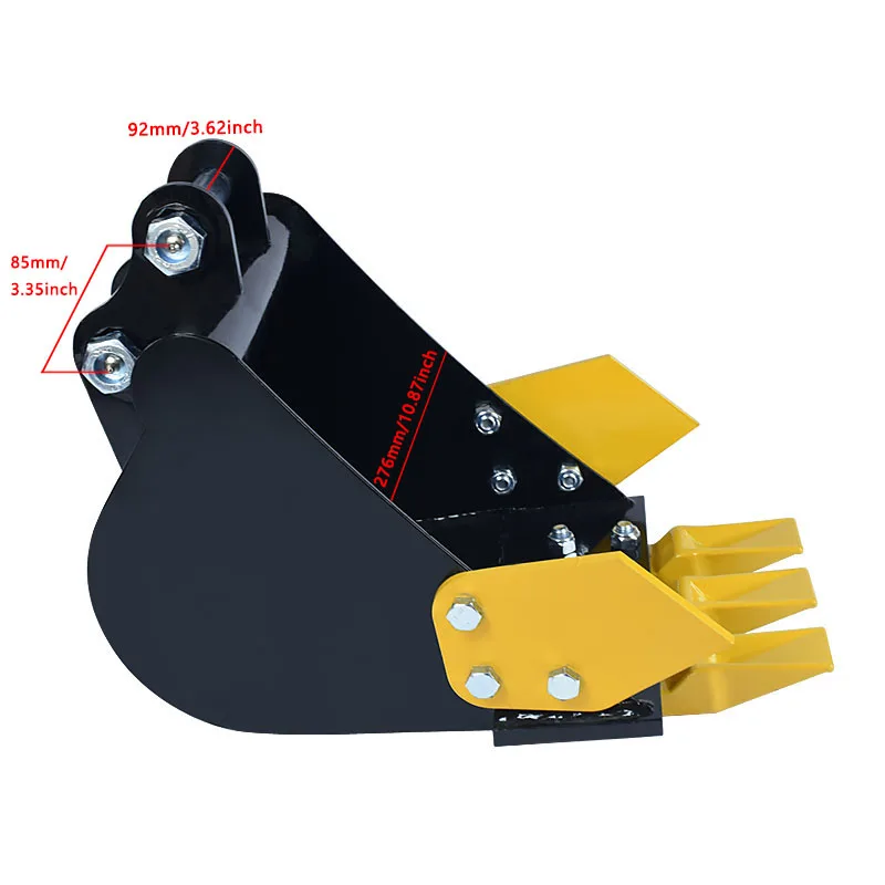 300mm/11.81in Mini Excavator Bucket Attachment Trench Bucket for 1-3 Ton Excavators for Trenching Pipeline and River Management